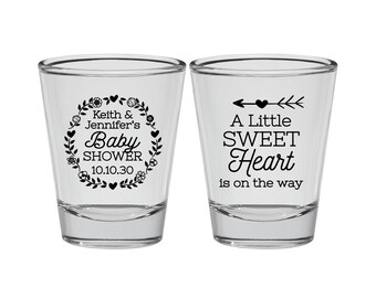 Flower Baby Shower, Baby Shower Shot Glasses, Baby Girl Shower Party, Baby Shower Glassware | 90195