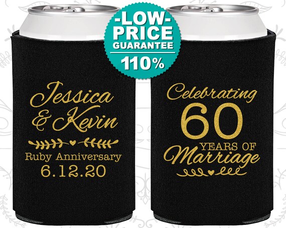 60th Anniversary Gift for Parents, Anniversary Can Coolers, Anniversary Decorations, Celebrating 60 Years of Marriage (80039) Il_570xn