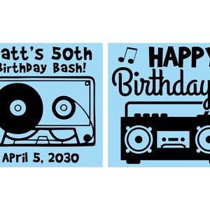 50th Birthday Cups, Custom Birthday Party Cups, Vintage Birthday Cups, Happy Birthday Cups, 80s Birthday Cups, Birthday Cups | 20117 image 2