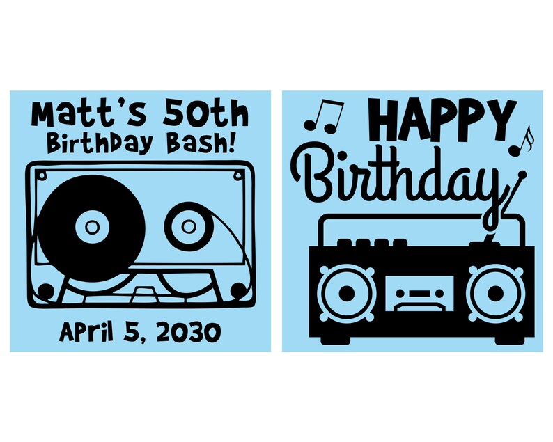 50th Birthday Cups, Custom Birthday Party Cups, Vintage Birthday Cups, Happy Birthday Cups, 80s Birthday Cups, Birthday Cups | 20117 image 2