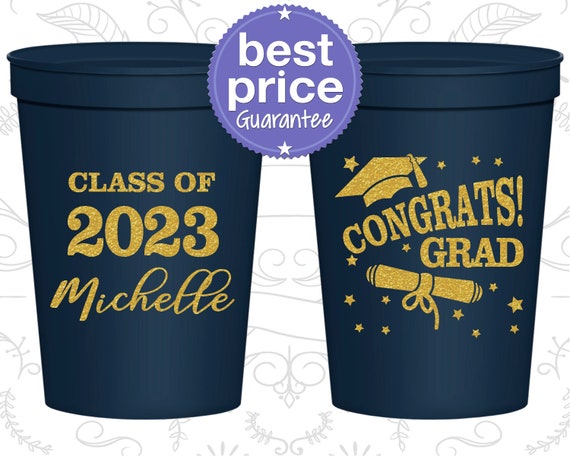 Graduation Party Cups, Graduation Favors, Graduation Party Ideas, Graduation Party Decorations, Class of 2022 Cups, Congrats Grad (130027) Il_570xn