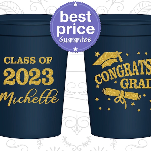Graduation Party Cups, Graduation Favors, Graduation Party Ideas, Graduation Party Decorations, Class of 2024 Cups, Congrats Grad | 130027