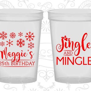 25th Birthday Cups, Custom Plastic Party Cups, Christmas Birthday Cups, Xmas Birthday Cups, Birthday Cups | 20197