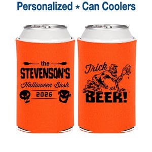 Halloween Favors, Halloween Can Coolers, Personalized Halloween, Halloween Party Decorations, Trick or Beer, Halloween Bash | 250021