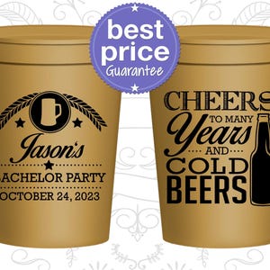 Bachelor Party Cups, Personalized Bachelor Party Cups, Custom Bachelor Cups, Bachelor Plastic Cups, Bachelor Party Favors | 40097