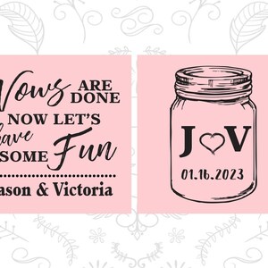 Mason Jar Wedding, Cheap Glow Stadium Cups, Rustic Wedding, Vows are done, Lets have some fun, Glow-in-the-Dark 231 image 4