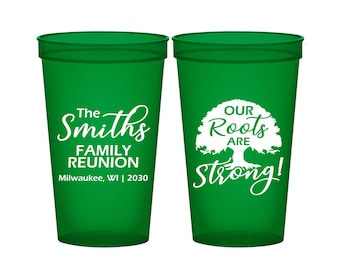 Family Reunion Stadium Cups, Family Reunion Ideas, Family Reunion Party Favors, Our Roots are Strong, Family Tree | 160051