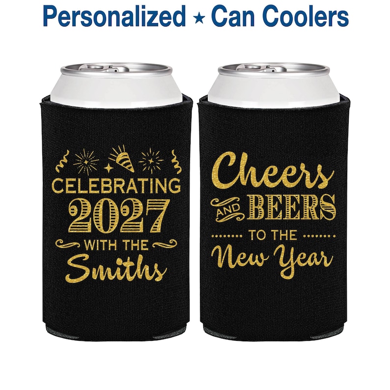 New Years Eve Party Favors, New Years Can Coolers, 2027 NYE Favors, Cheers to the New Year | 170023 afbeelding 1