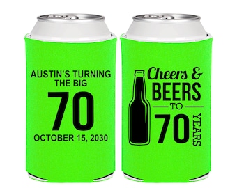 70th Birthday, 70th Birthday Favors, Adult Party Decorations, Cheers and Beers, Cheers to 70 Years, Party Favors | 20161