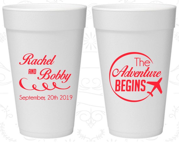 Imprinted Foam Drinking Cups Compass Destination The Adventure Begins Styrofoam Cups 284