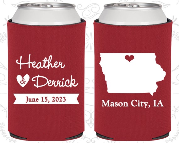 Iowa Wedding Gifts, Coolies, Destination Wedding Favors, State to State Favors, State Wedding Gift, Iowa Wedding Favors (114) Il_570xn