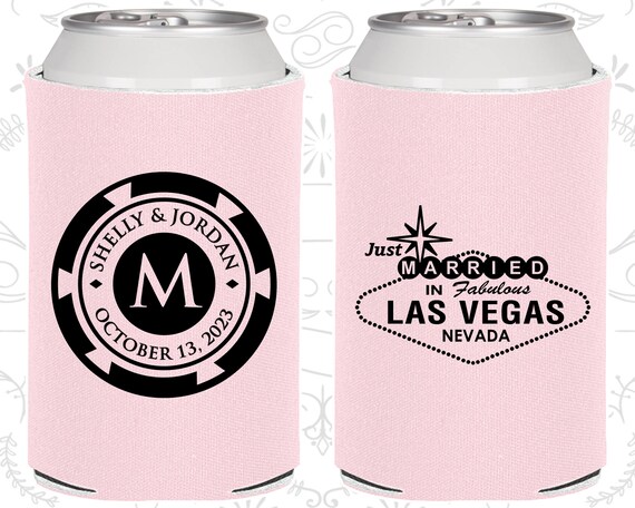 Vegas Wedding Favors, Wedding Giveaways, Just Married Gifts, Monogrammed Poker Chip, Las Vegas Sign, Wedding Can Coolers (54) Il_570xn