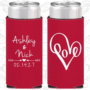 Love Wedding, Slim Can Coolers, Seltzer Can Coolers, Skinny Can Coolers, Custom Promotional Products, Personaized Gift Items, 12 oz (252)