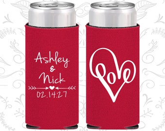 Love Wedding, Slim Can Coolers, Seltzer Can Coolers, Skinny Can Coolers, Custom Promotional Products, Personaized Gift Items, 12 oz (252)