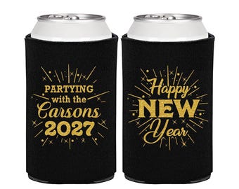 New Years Eve Party Favors, New Years Can Coolers, 2027 New Years Eve Gifts, Happy New Year | 170020