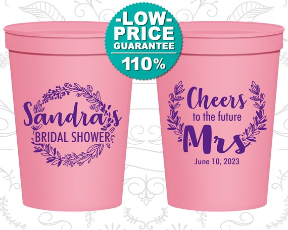 Bridal Shower Stadium Cups, Bridal Shower Party Favors, Bridal Shower Gifts, Bridal Shower Decorations, Cheers to the future Mrs (100015) Il_570xn