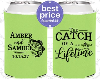 Outdoor Wedding Favors, Fisherman Gifts, Fisherman Wedding Gift, Personalized Wedding Gift, Fishing Wedding Gift, Wedding Can Coolers (C246)