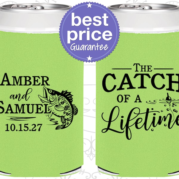 Outdoor Wedding Favors, Fisherman Gifts, Fisherman Wedding Gift, Personalized Wedding Gift, Fishing Wedding Gift, Wedding Can Coolers (C246)