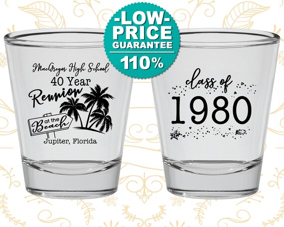 High School Reunion Shot Glass Class Of 1980 Reunion 40 Year