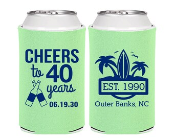 40th Birthday, 40th Birthday Favors, Personalized Birthday Ideas, Cheers to 40 years, Beach Birthday Favors, Tropical Birthday | 20226