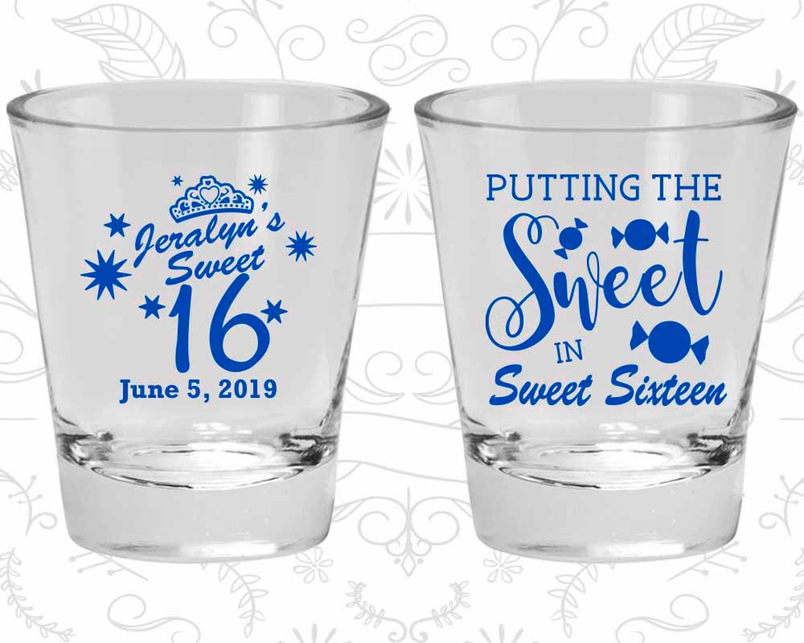 16th Birthday Shot Glasses Custom Birthday Shot Glass Sweet Etsy