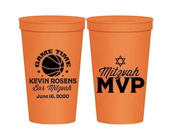 Bar Mitzvah Cups, Bar Mitzvah Favors, Bar Mitzvah Decorations, Barmitzvah Favor, Basketball Bar Mitzvah, Sports Bar Mitzvah | 110001