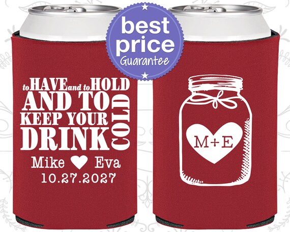 Custom Wedding Favor Can Coolers, Personalized Wedding Favors, Wedding Favors, Wedding Rehearsal Dinner Favors, Wedding Reception (C428) Il_570xn