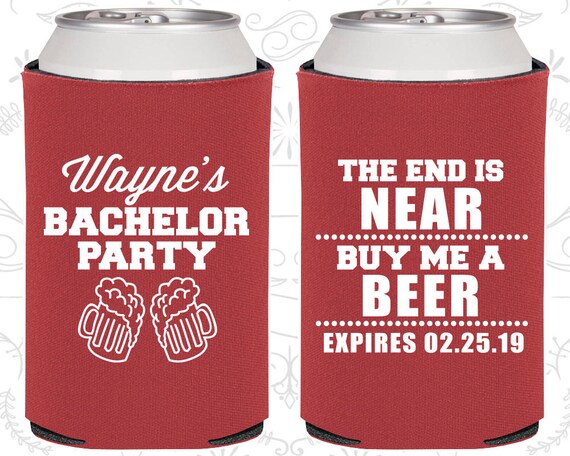 The End is Near, Bachelor Party Can Coolers, Buy Me a Beer, Stag Party (C40014) Il_570xn