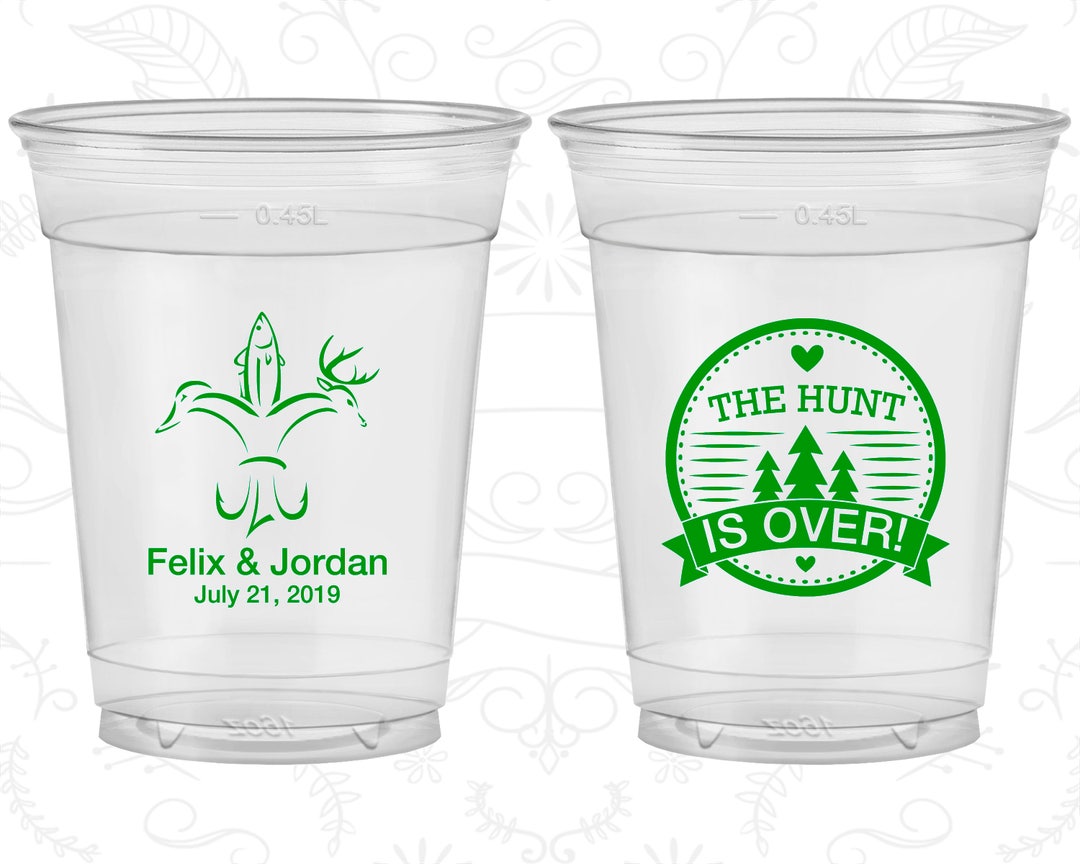 The Hunt is Over Wedding, Cheap Soft Plastic Cups, Hunting Wedding ...