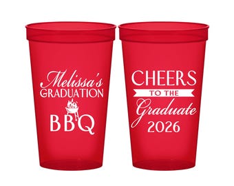 Graduation Party Cups, Graduation Favors, College Grad Gifts, High School Graduation Favors, Class of 2026 Cups, Graduation BBQ | 130006