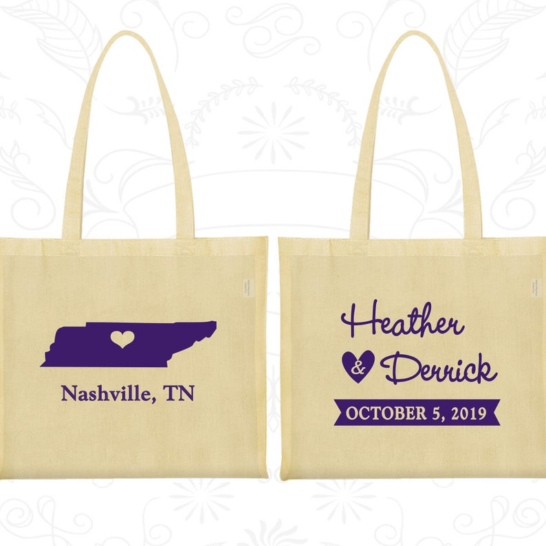 Tennessee Wedding Tennessee Tote Bags Cheap Canvas Tote Etsy