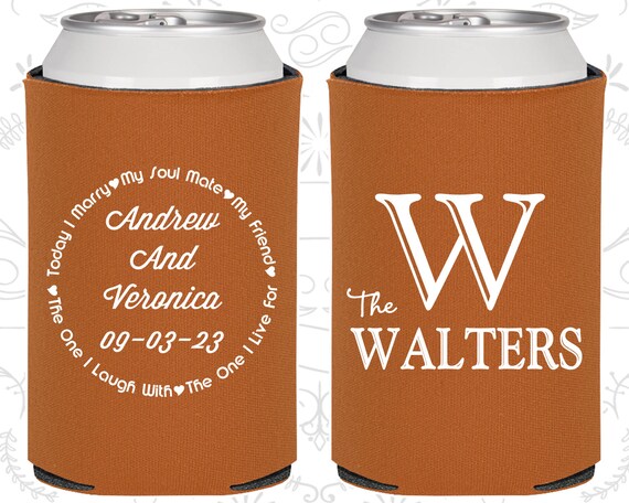 Monogram, Wedding Decor, Love Wedding, Romantic Wedding, Romantic Favors, Hearts, Wedding Can Coolers (419) Il_570xn