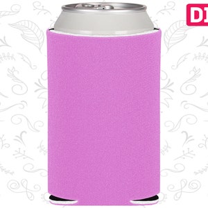 50 Pack - Blank Can Coolers Orchid Blank Coolers Foam Can Holders Collapsible Bulk Beer Huggers DIY Crafts