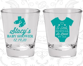 So Little, So Small, So Loved by all, Baby Shower Shot Glasses, Pink or Blue Ideas, Baby Shower Glass (90188)