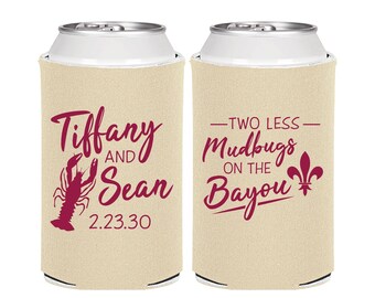 Two Less Mudbugs on the Bayou, Louisiana Wedding, Nova Wedding, Fleur De Lis Wedding, Fleur De Lis, Wedding Beer Coolies | 336