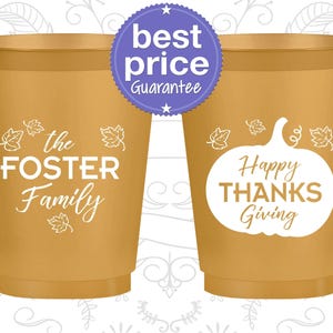 Thanksgiving Shatterproof Cups, Thanksgiving Party Favors, Personalized Thanksgiving, Thanksgiving Gifts, Happy Thanksgiving | 260016