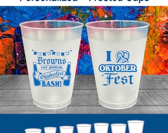 Oktoberfest Frosted Cups, Oktoberfest Party Favors, Oktoberfest Decorations, Oktoberfest Party Supplies, Oktoberfest Pretzel | 240009