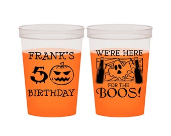50th Birthday Color Changing Cups, Pumpkin Birthday, Halloween Birthday, Ghost Birthday, Birthday Color Change Cup | 20157