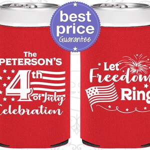 4th of July Party Ideas, 4th of July Can Coolers, July 4th Party, Independence Day, Let Freedom Ring, American | 220048