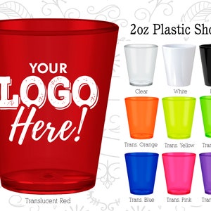 Plastic Shot Glasses, 2 oz Disposable Shot Glass, Custom Promotional Products, Personalized Gifts, Wedding Favors, Bachelorette, Birthday