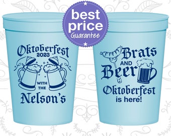 Oktoberfest Plastic Cups, Oktoberfest Party Favors, Oktoberfest Decor, Oktoberfest Invites, Brats, Beer (240013)