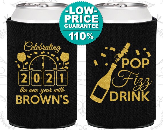 New Years Party Favors, New Years Eve Can Coolers, New Years 2021, Pop Fizz Drink (170009) Il_570xn