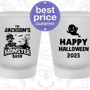 Halloween Shot Glass, Halloween Favors, Personalized Halloween, Halloween Party Gift, Monster Bash | 250022