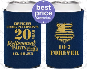 Retirement Party Favors, Retirement Can Coolers, Retirement Gifts, Retirement Ideas, Police Retirement Party (150012)