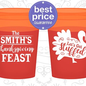 Thanksgiving Color Changing Cups, Thanksgiving Favors, Custom Thanksgiving, Fall Party Favors, Lets Get Stuffed | 260020
