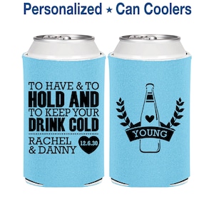 Wedding Favor Can Coolers, Personalized Wedding Favors, Custom Can Coolers, Wedding Favor Ideas, To Have and To Hold | 383