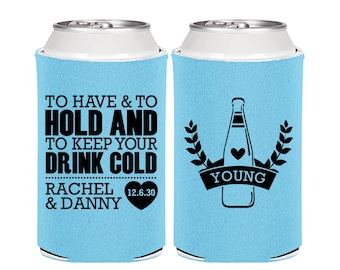 Wedding Favor Can Coolers, Personalized Wedding Favors, Custom Can Coolers, Wedding Favor Ideas, To Have and To Hold | 383