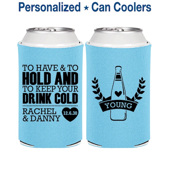 Wedding Favor Can Coolers, Personalized Wedding Favors, Custom Can Coolers, Wedding Favor Ideas, To Have and To Hold | 383