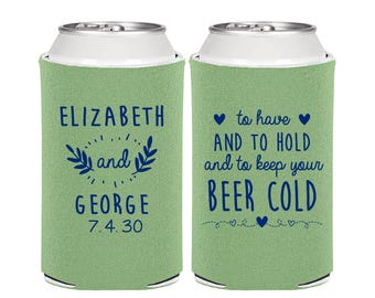 Wedding Favor Can Coolers, To Have and To Hold, Wedding Can Coolers, Personalized Can Coolers, Custom Can Cooler, Beer Can Cooler | 281