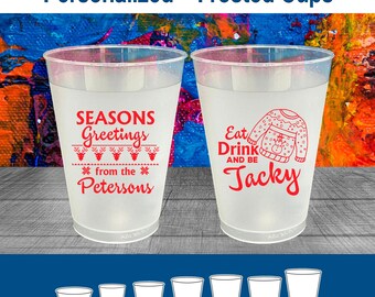 Christmas Shatterproof Cups, Christmas Party Favor, Holiday Party Cups, Funny Christmas, Ugly Sweater Party, Eat Drink and Be Tacky | 280016